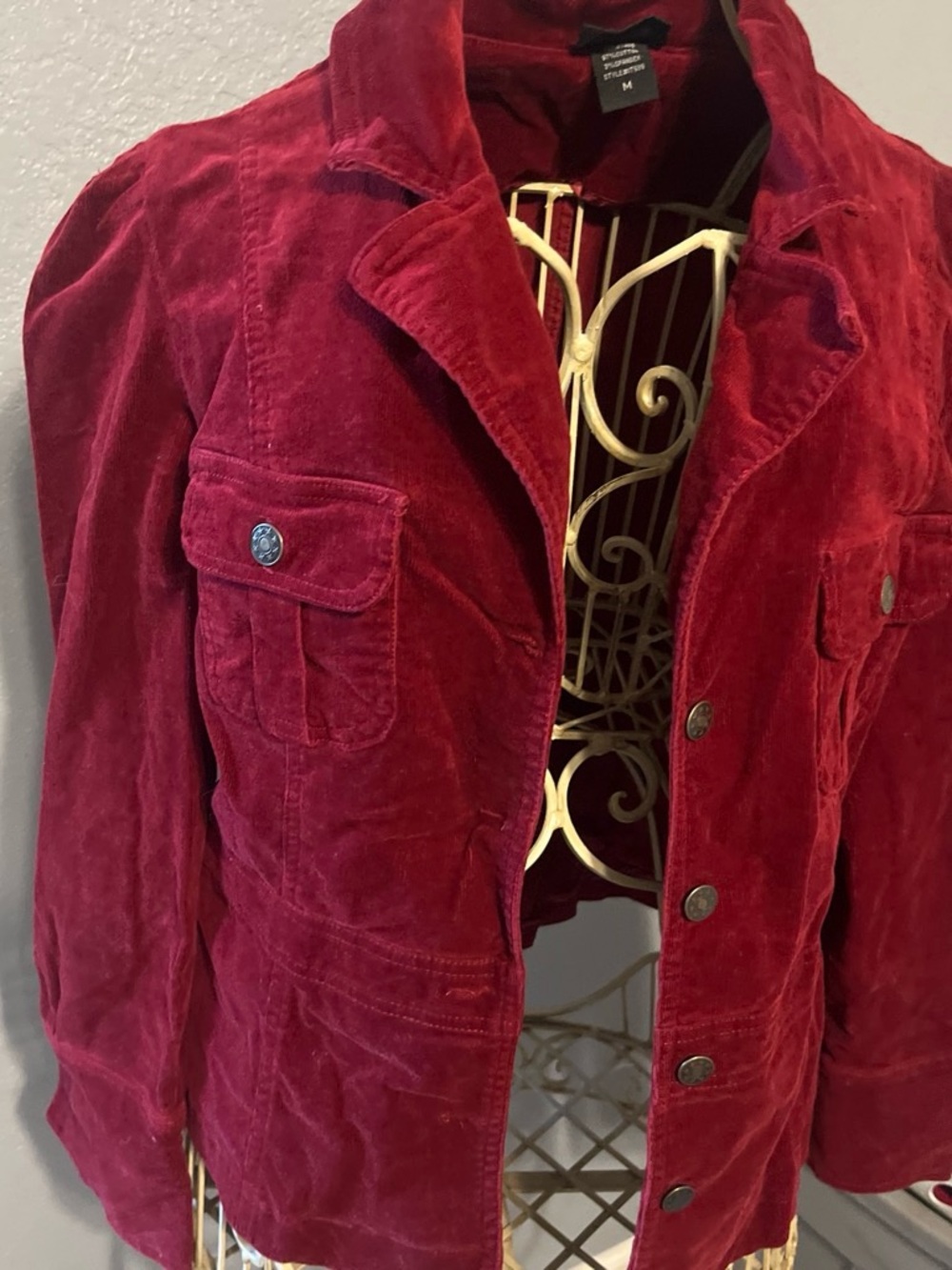 Women's Crimson Corduroy Utility Jacket by Style & Co.